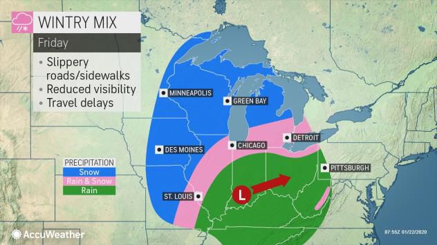 Wintry mix forecast Friday by AccuWeather